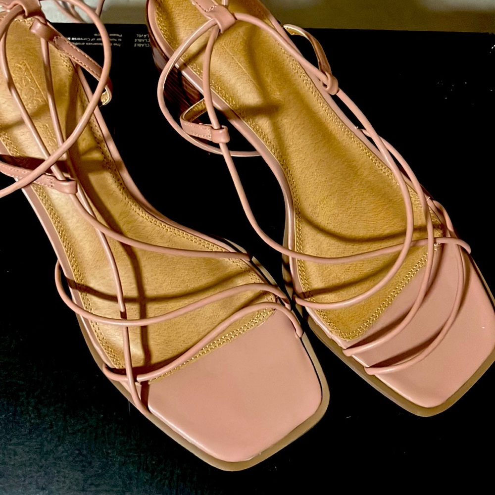 Block Lace Up Heel